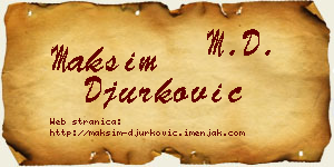 Maksim Đurković vizit kartica